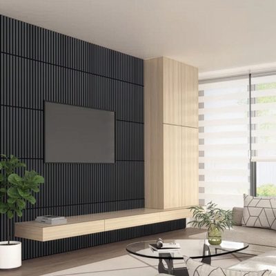 Black finish slat-wood swatch